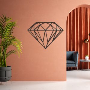 Placa Decorativa Diamante Linhas Geométricas