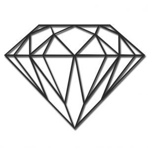 Placa Decorativa Diamante Linhas Geométricas