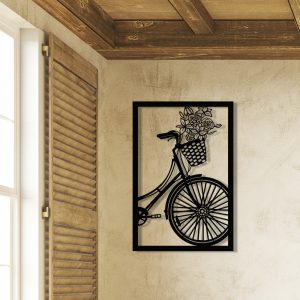 Quadro decorativo Bike com Flores
