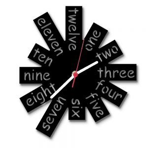Relógio de Parede modelo Números em Inglês