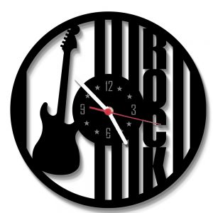 Relógio de Parede modelo Guitarra e Rock
