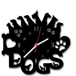 Relógio de Parede modelo Cachorros