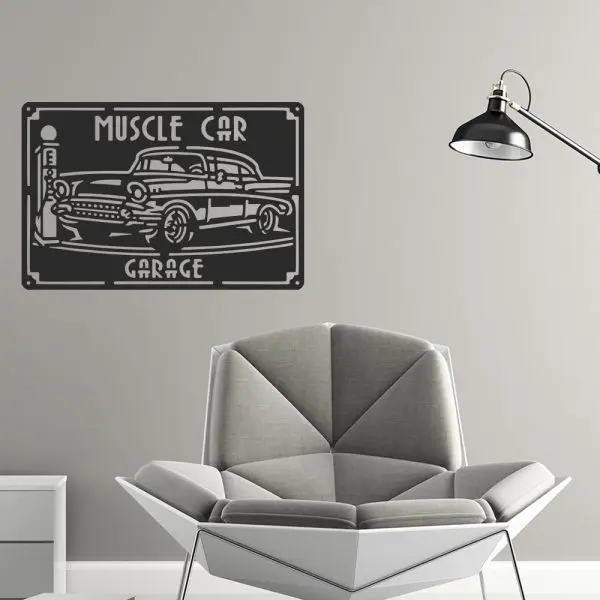Placa Decorativa modelo Muscle Car
