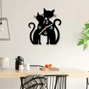 Relógio de Parede modelo Dois Gatos