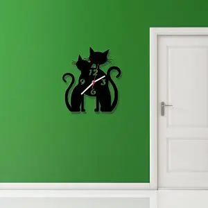 Relógio de Parede modelo Dois Gatos