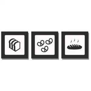 Trio de quadros Decorativos Pães