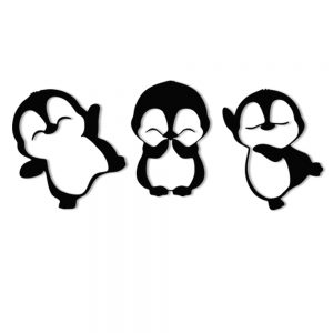 Placa Decorativa Pinguins
