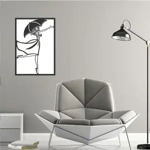 Quadro Garota e o Guarda-Chuva