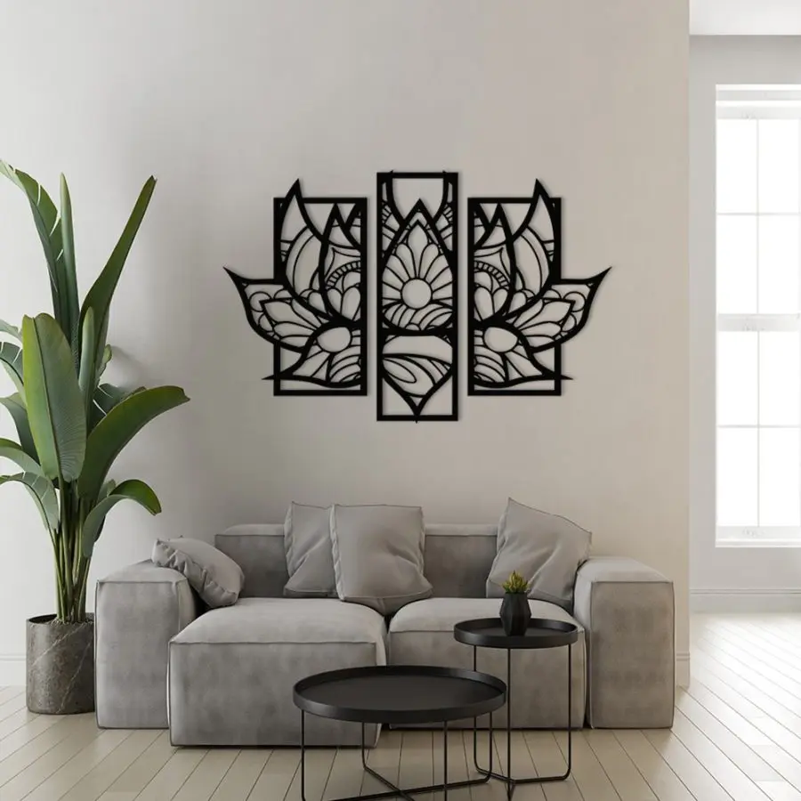 Quadro Floe de Lotus 3 Peças - Imagem 2