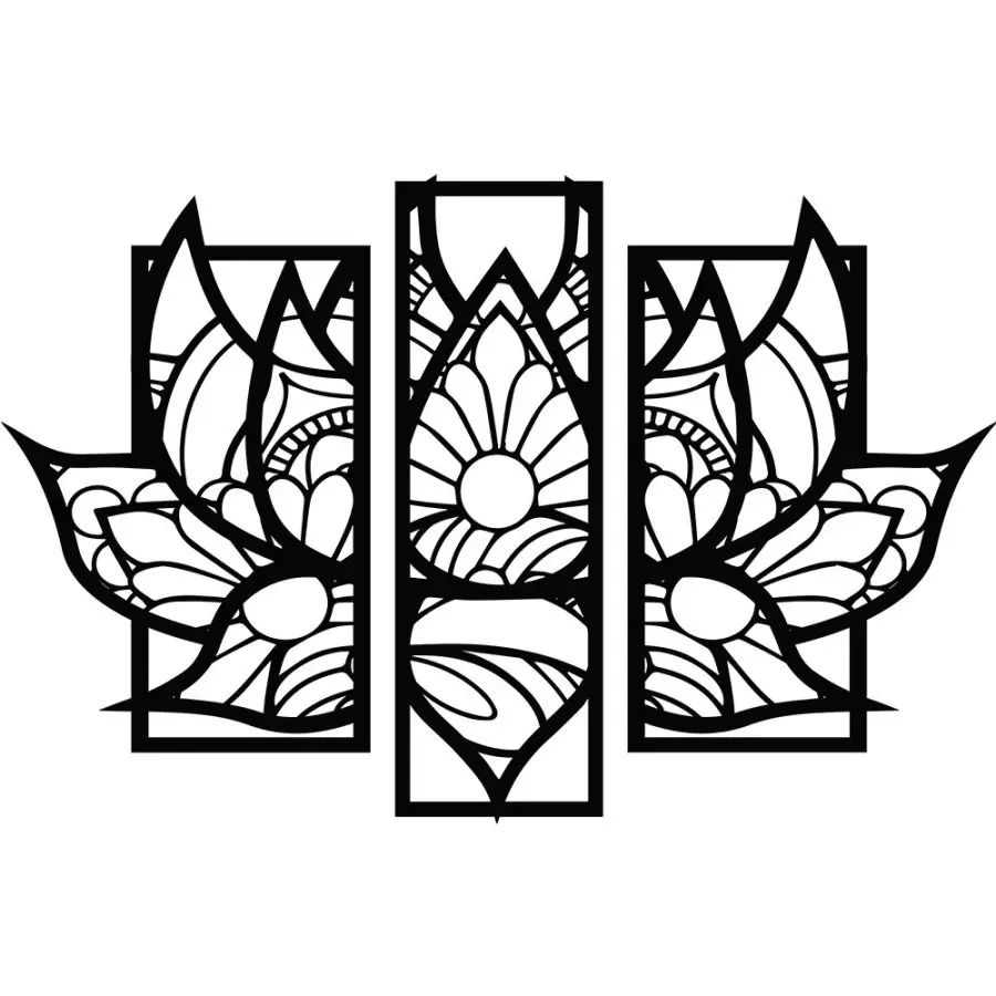 Quadro Floe de Lotus 3 Peças - Imagem 3
