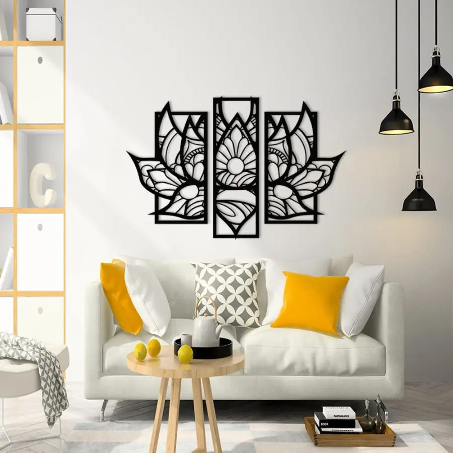 Quadro Floe de Lotus 3 Peças - Imagem 4