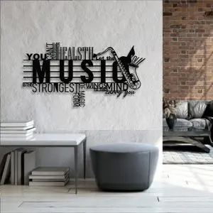 Placa Decorativa em Mdf Music’s the Stronges...