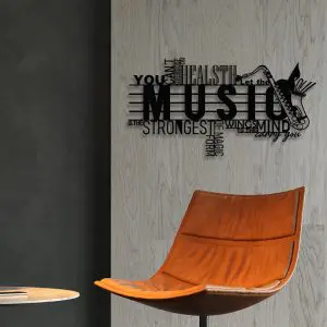 Placa Decorativa em Mdf Music’s the Stronges...