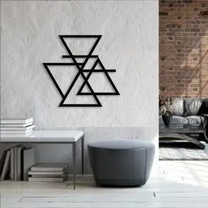 Placa Decorativa em mdf Trtiangulos Sobrepostos - PL209
