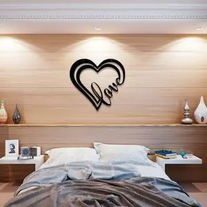 Placa Decorativa em Mdf Coração Love - PL219
