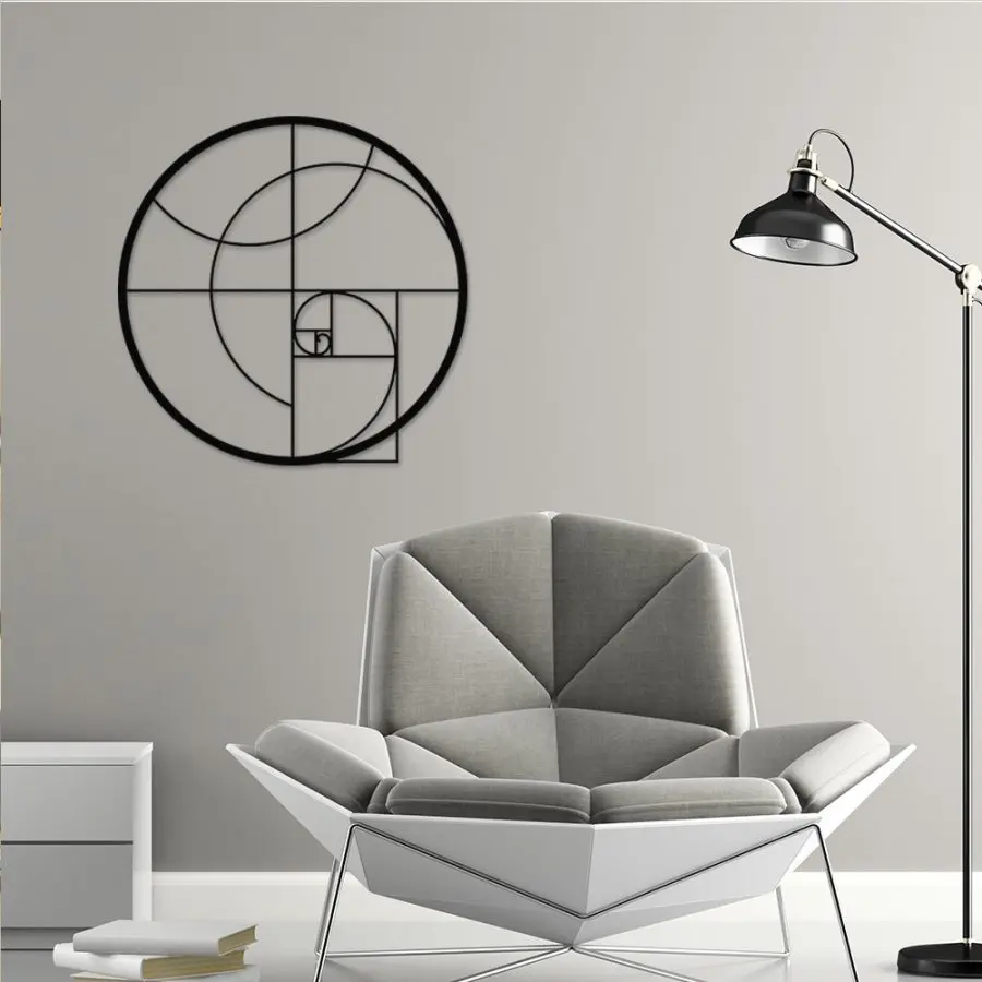 Quadro Decorativo em MDF Espiral de Fibonacci