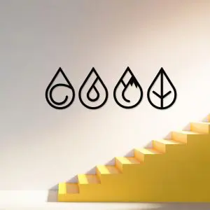 Quadro Decorativo em MDF Elementos da Natureza Gota