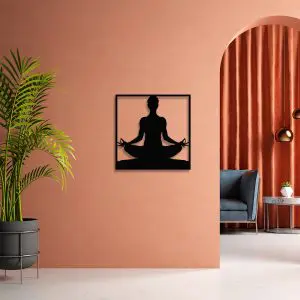 Quadro Decorativo em MDF Silhueta Posição de Yog...
