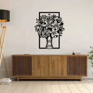 Quadro Decorativo em Mdf Vaso de Flores