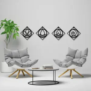 Quadro Decorativo em Mdf Elementos da Natureza