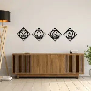 Quadro Decorativo em Mdf Elementos da Natureza