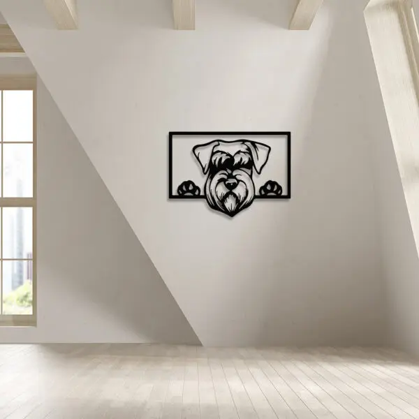 Quadro Decorativo em Mdf Silhueta Cachorro Schnauzer - Image 2