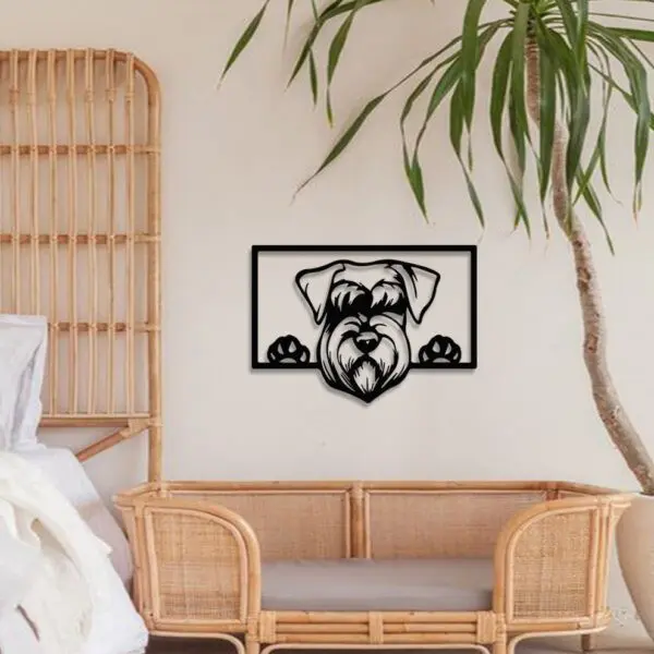 Quadro Decorativo em Mdf Silhueta Cachorro Schnauzer - Image 3