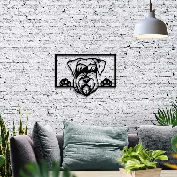 Quadro Decorativo em Mdf Silhueta Cachorro Schnauzer