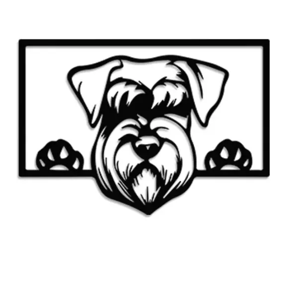 Quadro Decorativo em Mdf Silhueta Cachorro Schnauzer - Image 4