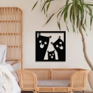 Quadro Decorativo em Mdf Family Dogs