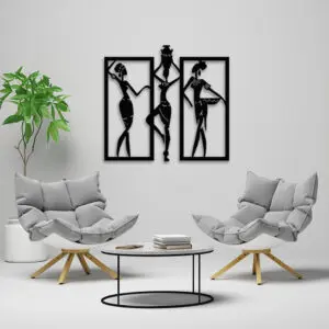 Quadro Decorativo em Mdf Silhueta Mulheres Africanas