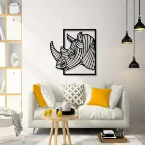 Quadro Decorativo em mdf Silhueta de Rinoceronte