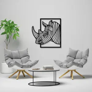 Quadro Decorativo em mdf Silhueta de Rinoceronte